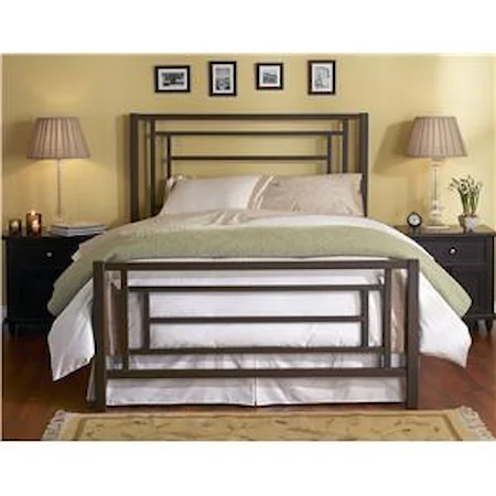 Queen Contemporary Sunset Iron Bed